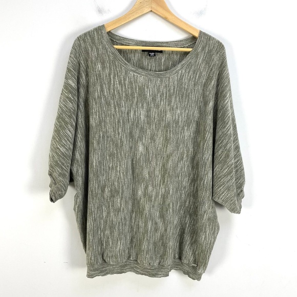 Dkny Sweaters - DKNY Jeans Womens Short Sleeve Knit Top Plus Size XXL Olive Green Stretch Shirt